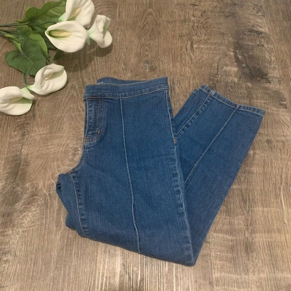Loft Seamed Original Straight Crop Jeans Stretch Denim, Size 4
